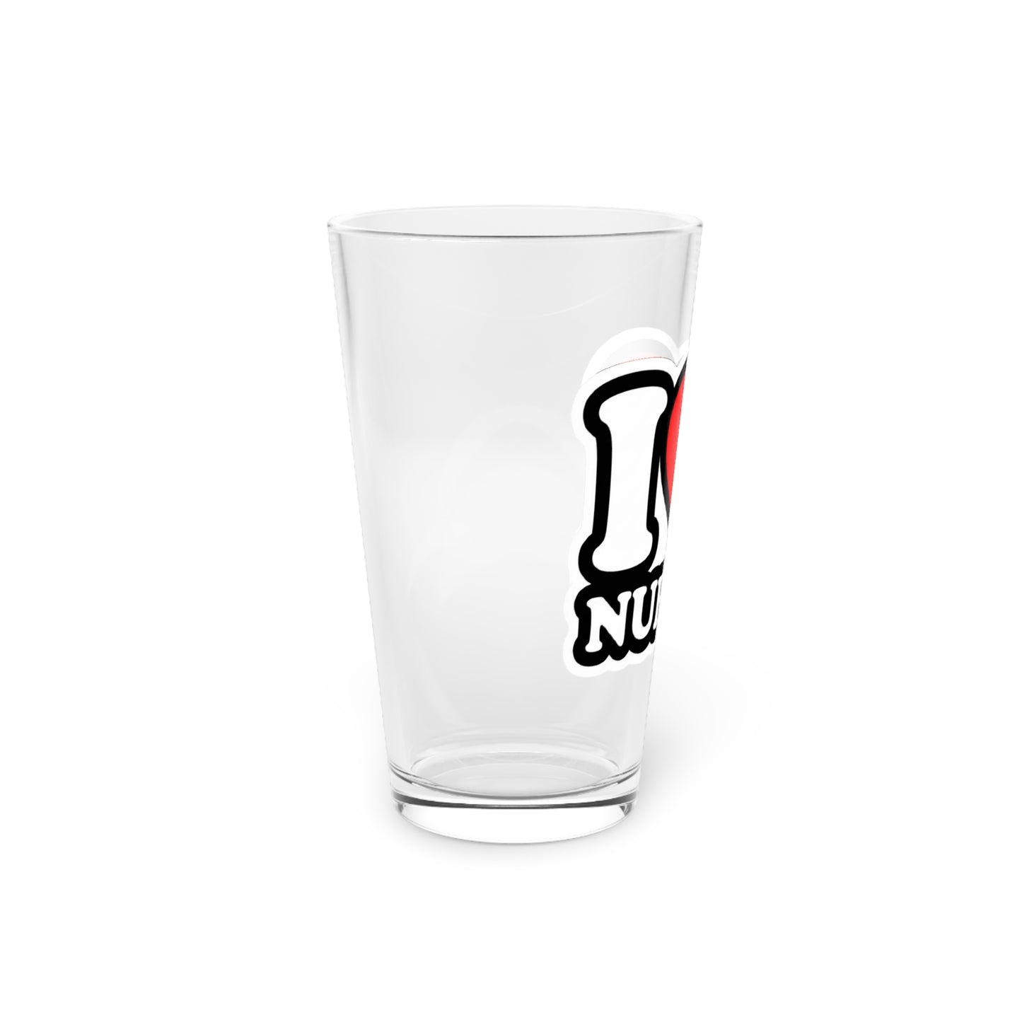 I love nurses faux sticker Beer Glass