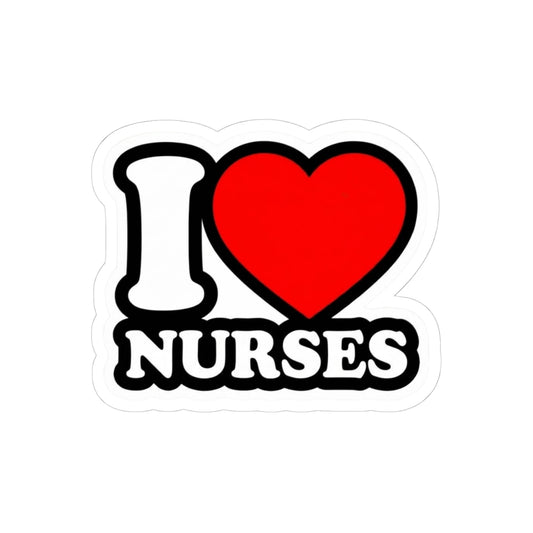 I love nurses faux sticker Sticker