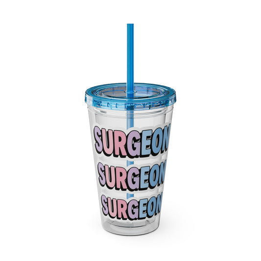 SURGEON faux sticker Clear Insulated Cup
