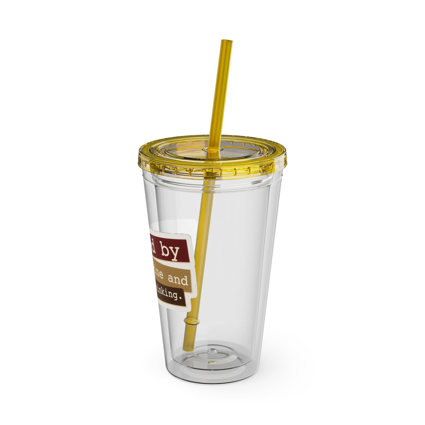 Powered by caffeine and critical thinking Clear Insulated Cup
