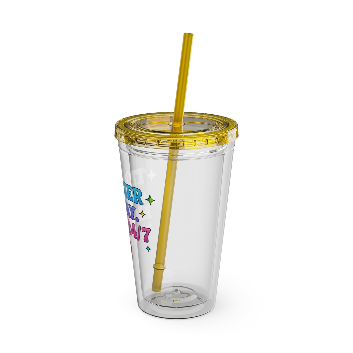 Teacher by day mom 24/7 Clear Insulated Cup