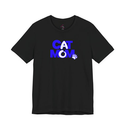 Cat mom blue T-shirt