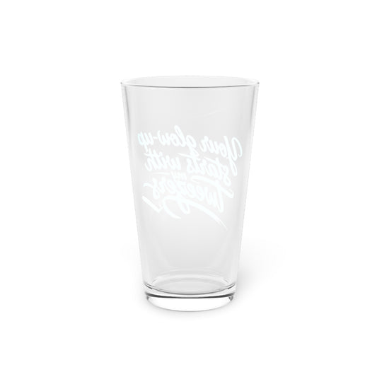 Your glow up starts with my tweezers Beer Glass