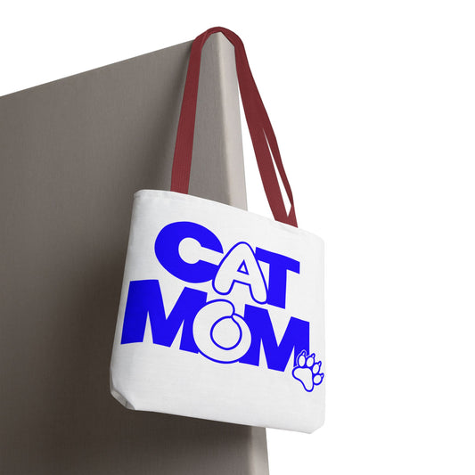 Cat mom blue Tote Bag