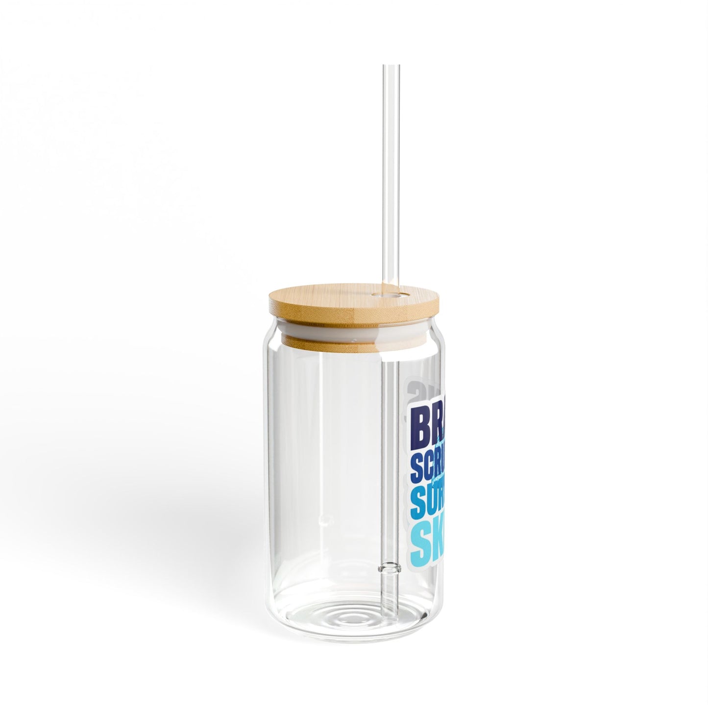 Brains, scrubs and surgical skills blue Sipper Glass