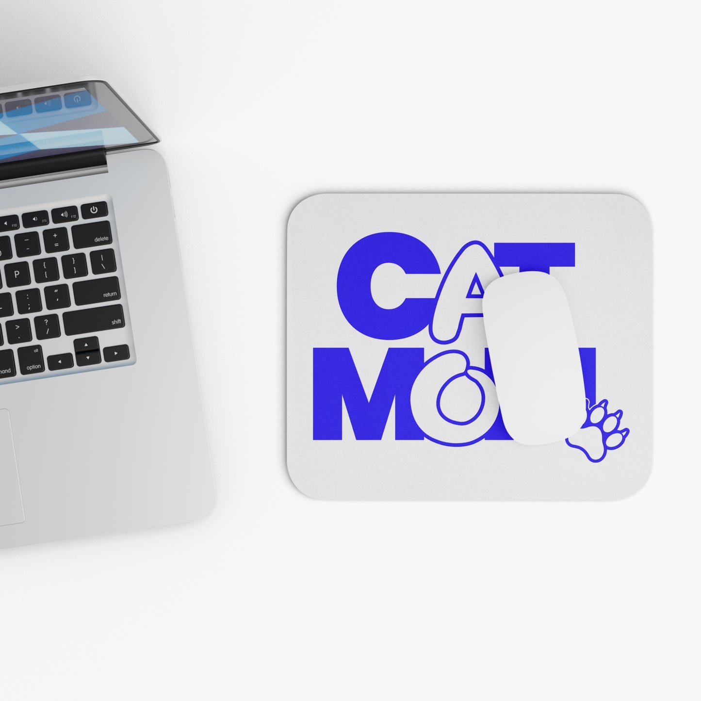 Cat mom blue Mouse Pad