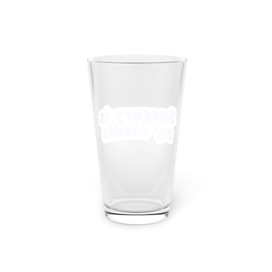 Surgery is my cardio Beer Glass