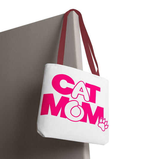 Cat mom pink Tote Bag