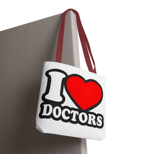 I love doctors faux sticker Tote Bag