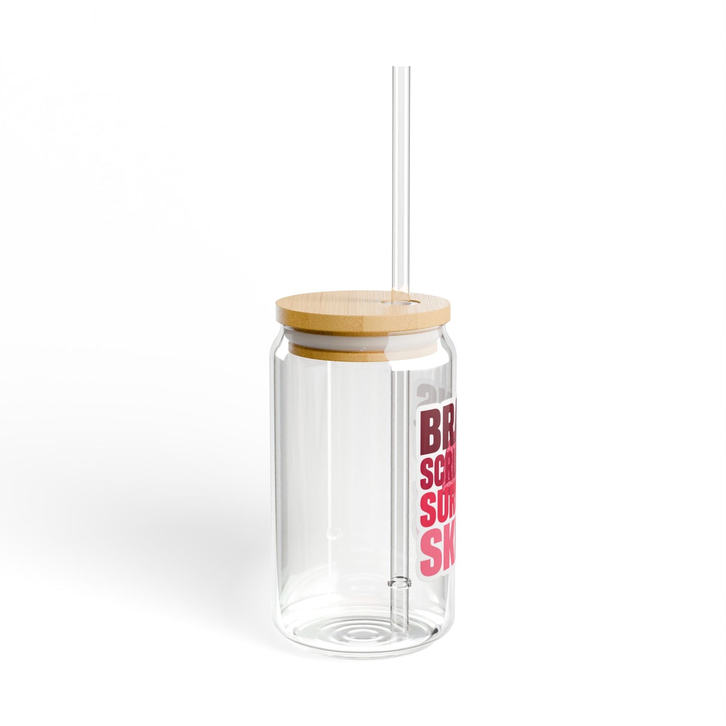Brains, scrubs and surgical skills pink Sipper Glass