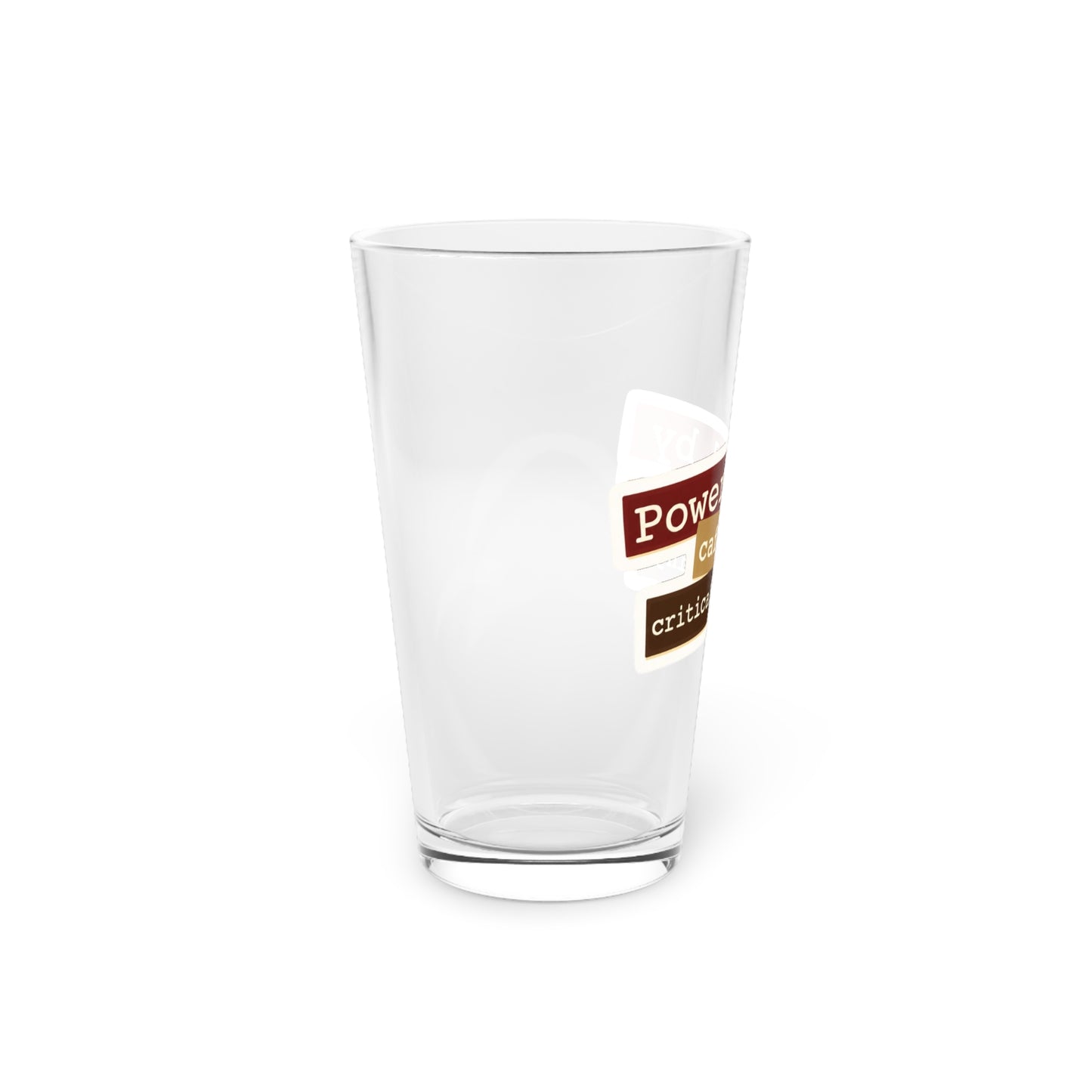 Powered by caffeine and critical thinking Beer Glass