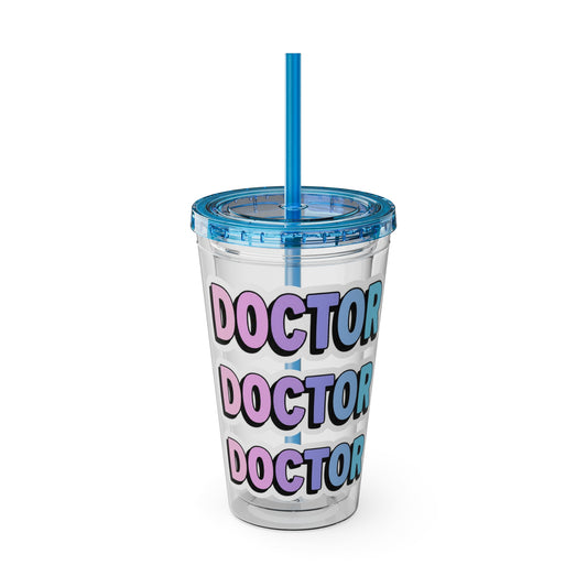 DOCTOR faux sticker Clear Insulated Cup