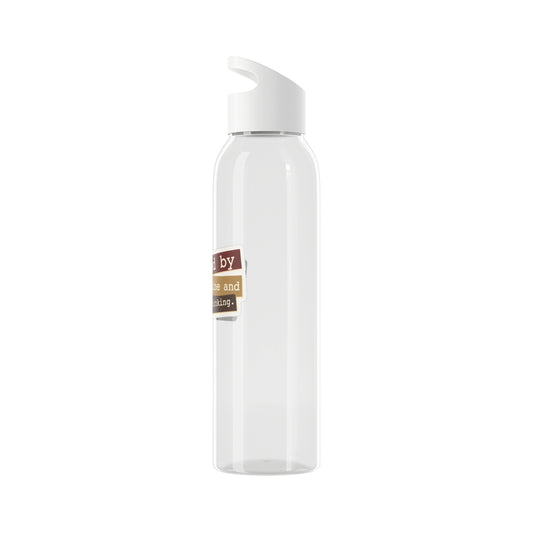Powered by caffeine and critical thinking Water Bottle