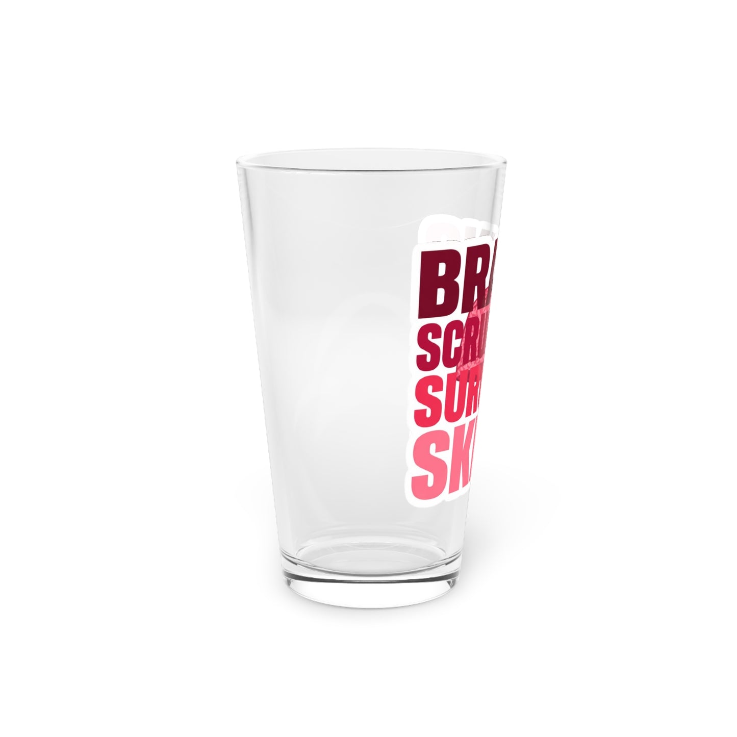 Brains, scrubs and surgical skills pink Beer Glass