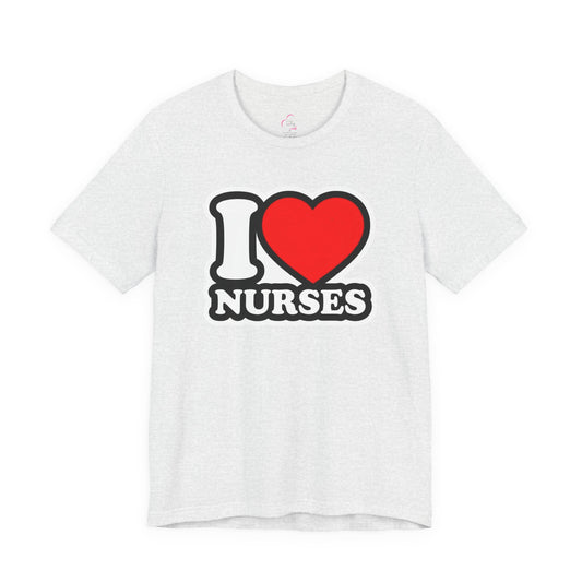 I love nurses faux sticker T-shirt