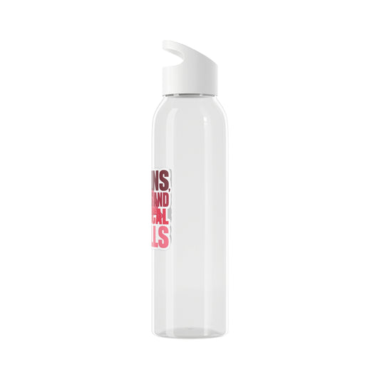 Brains, scrubs and surgical skills pink Water Bottle