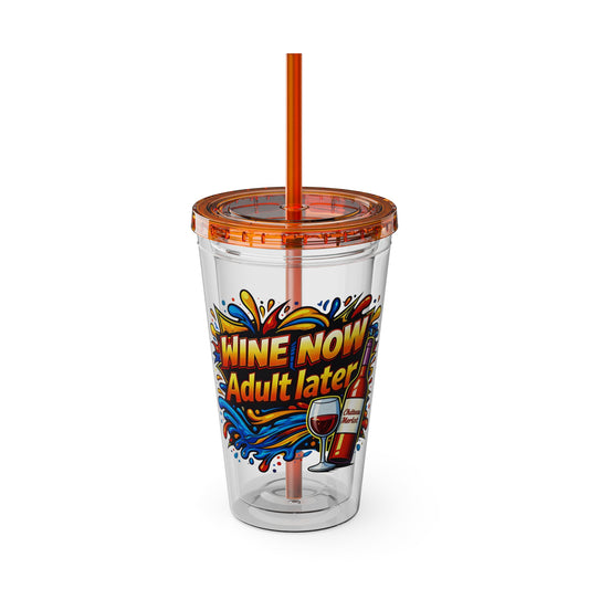 WINE NOW Adult later Clear Insulated Cup