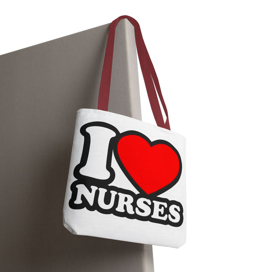 I love nurses faux sticker Tote Bag
