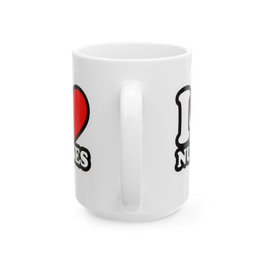 I love nurses faux sticker Mug