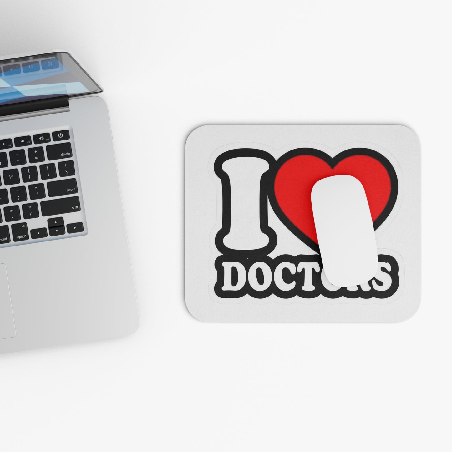 I love doctors faux sticker Mouse Pad