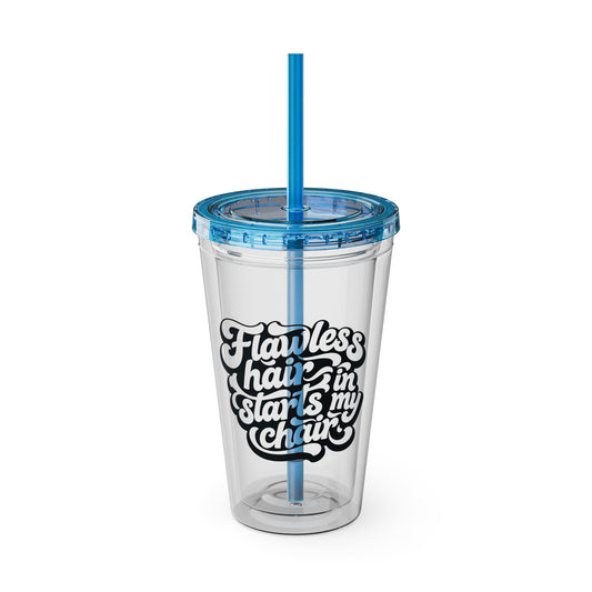 Flawless hair starts in my chair Clear Insulated Cup