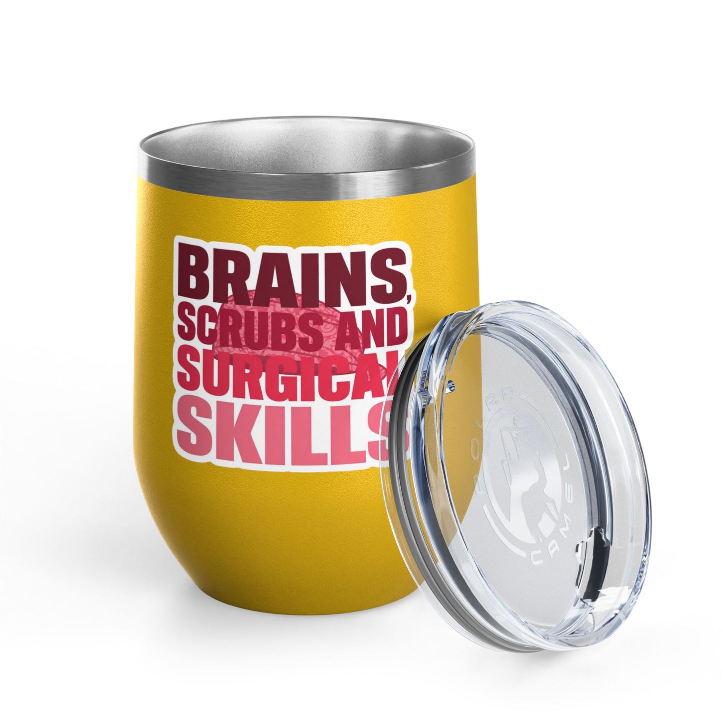 Brains, scrubs and surgical skills pink Tumbler
