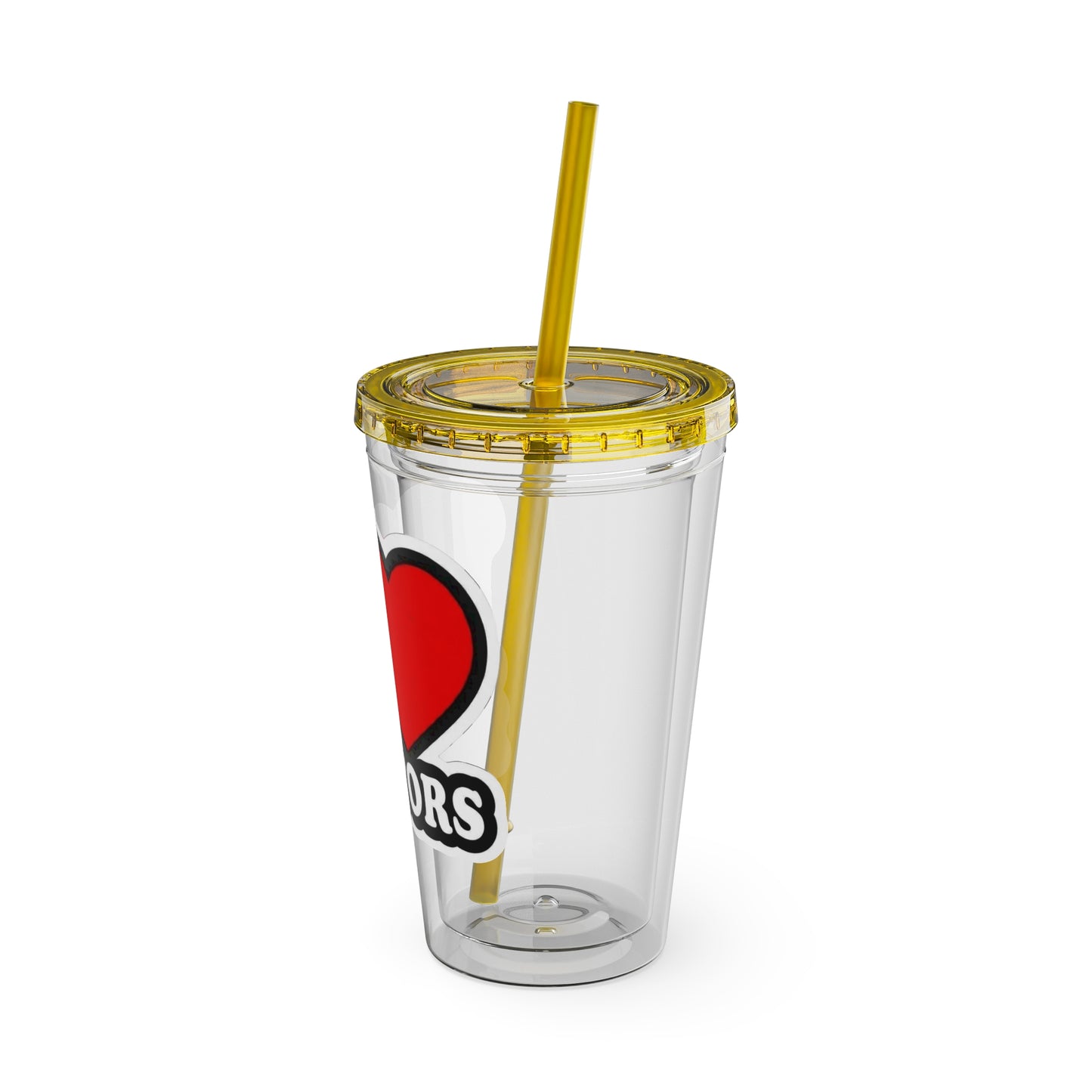 I love doctors faux sticker Clear Insulated Cup