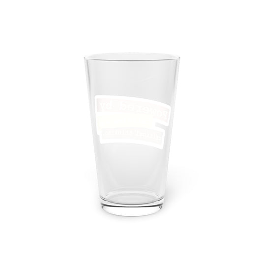 Powered by caffeine and critical thinking Beer Glass