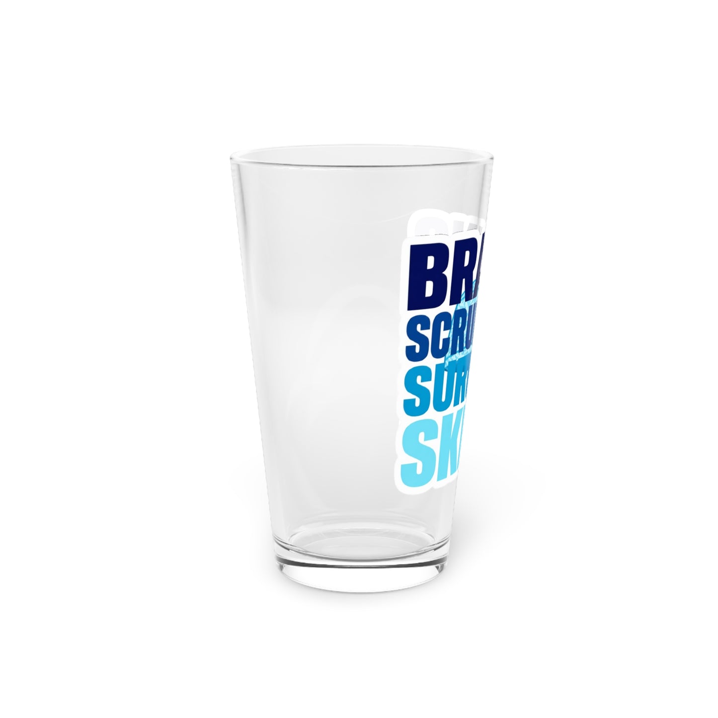 Brains, scrubs and surgical skills blue Beer Glass