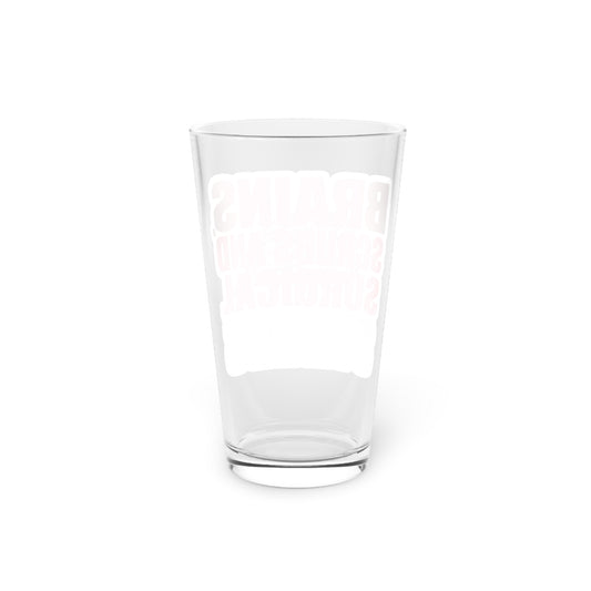 Brains, scrubs and surgical skills pink Beer Glass