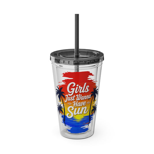 Girls just wanna have sun Clear Insulated Cup