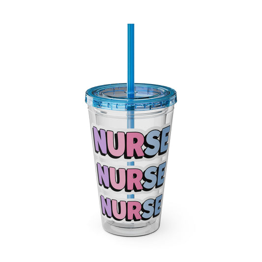NURSE faux sticker Clear Insulated Cup