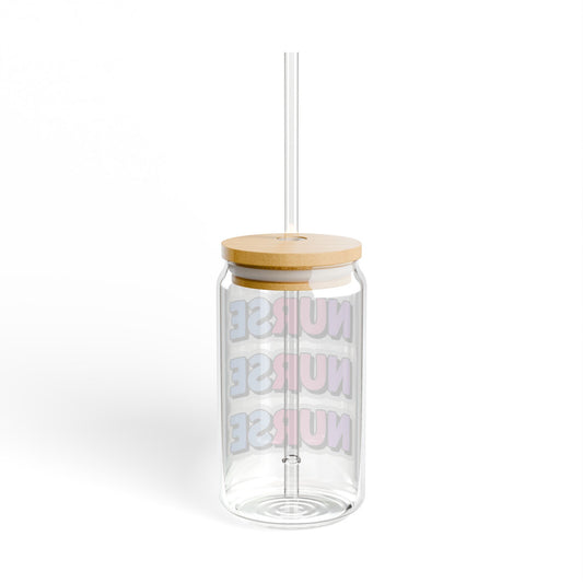 NURSE faux sticker Sipper Glass