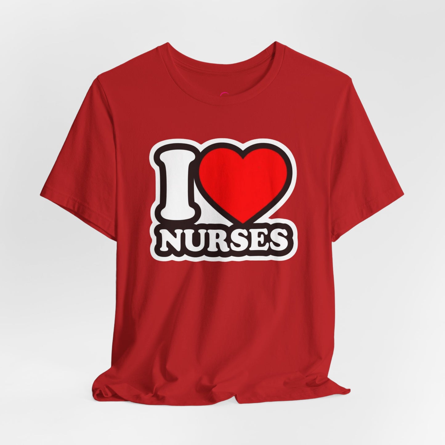 I love nurses faux sticker T-shirt