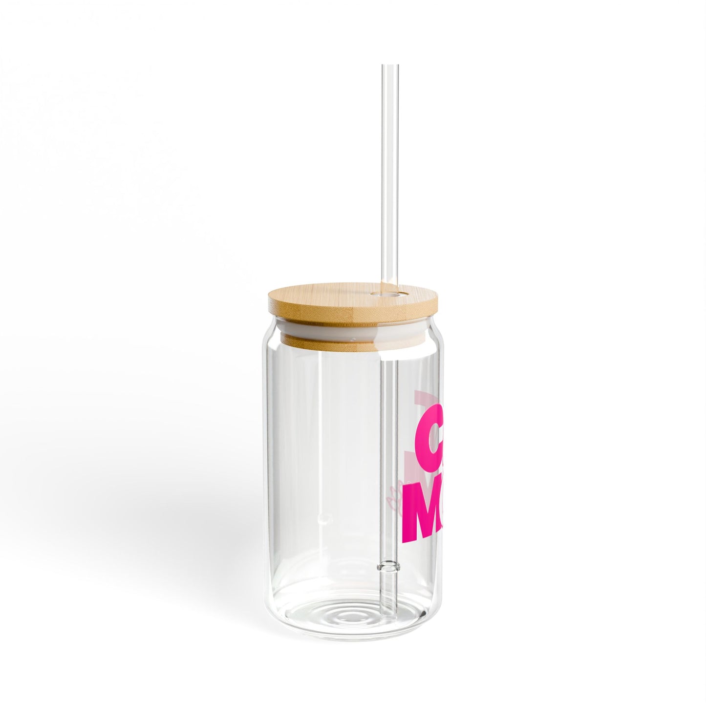 Cat mom pink Sipper Glass