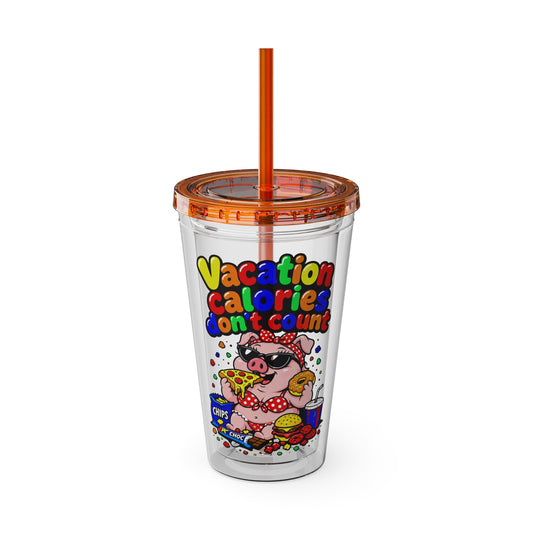 Vacation calories don't count Clear Insulated Cup