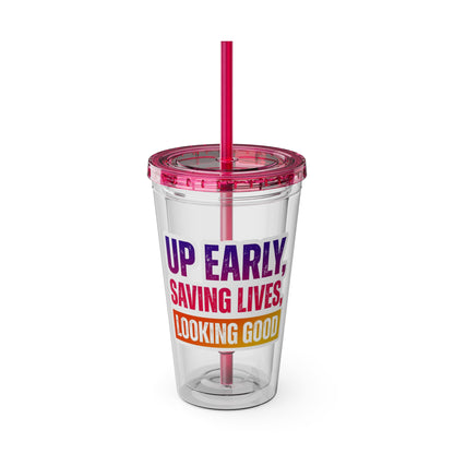 Up early, saving lives, looking good Clear Insulated Cup