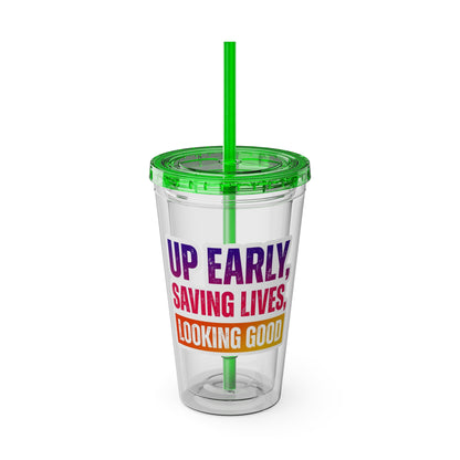 Up early, saving lives, looking good Clear Insulated Cup