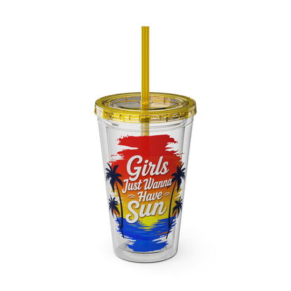 Girls just wanna have sun Clear Insulated Cup