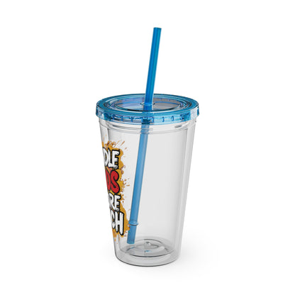 I handle chaos before lunch Clear Insulated Cup