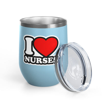 I love nurses faux sticker Tumbler