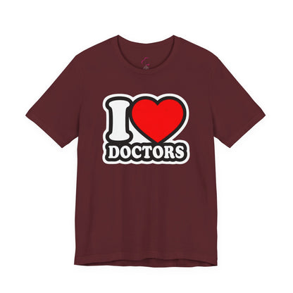 I love doctors faux sticker T-shirt