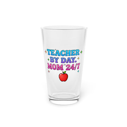 Teacher by day mom 24/7 Beer Glass