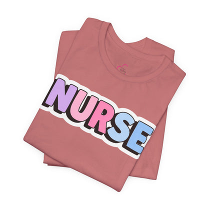 NURSE faux sticker T-shirt