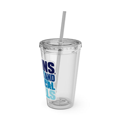 Brains, scrubs and surgical skills blue Clear Insulated Cup