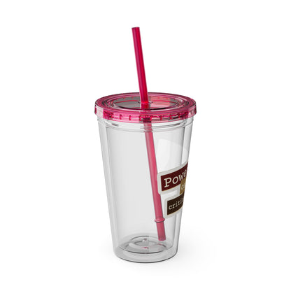 Powered by caffeine and critical thinking Clear Insulated Cup
