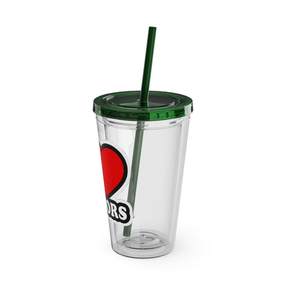 I love doctors faux sticker Clear Insulated Cup