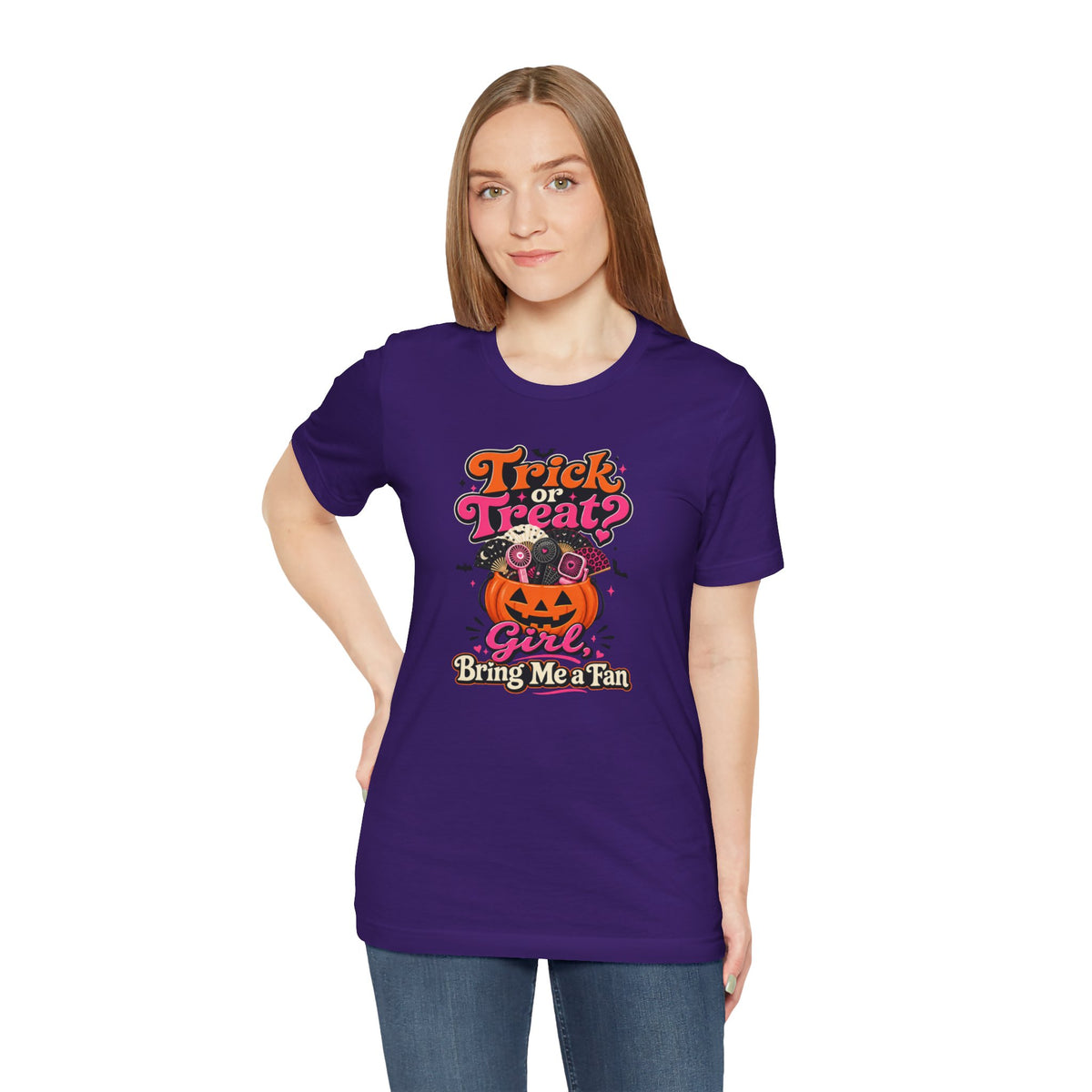 Trick or treat? Girl bring me a fan T-shirt