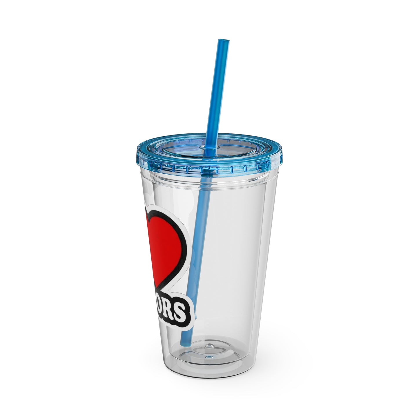 I love doctors faux sticker Clear Insulated Cup