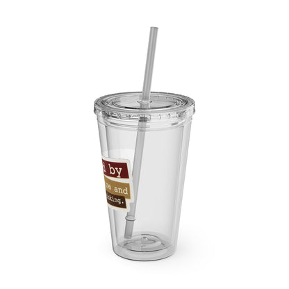 Powered by caffeine and critical thinking Clear Insulated Cup